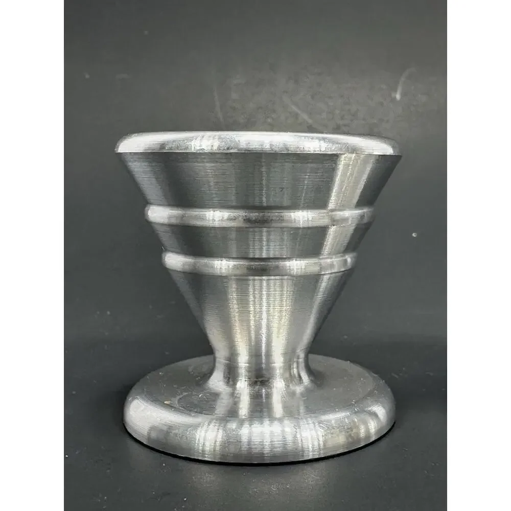 VTG Turned Aluminum Machine Age‎ Candlesticks Deco MCM Industrial Machinist Made